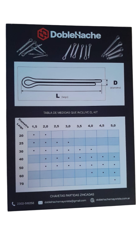 Chavetas Partidas Zincadas - Kit N° 9